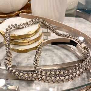 Elegant Silver and Cream Chain Headband